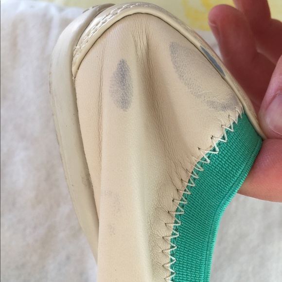 Geox Ballerina Flats White with Aqua Green - Picture 6 of 8